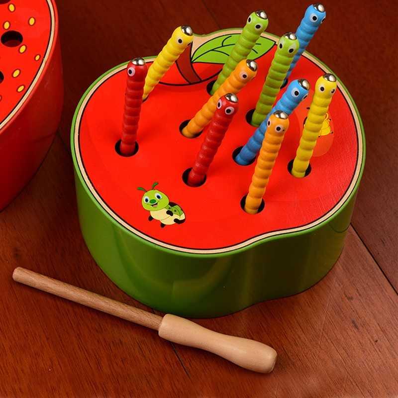 Wooden bug catching game for babies and toddlers