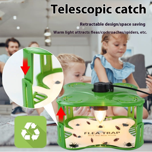 Household Pet Fly Bug Trap Square Telescopic Sticky Bug Lamp Flea Trapper