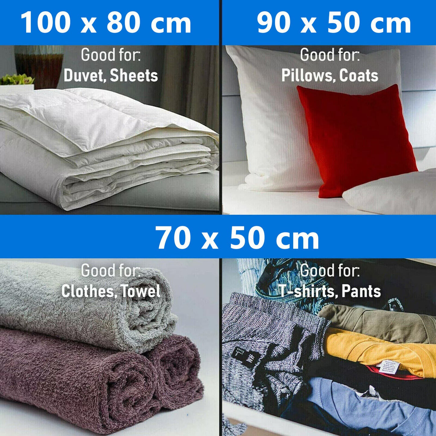 6 X STRONG VACUUM STORAGE SPACE SAVING BAGS VAC BAG SPACE SAVER VACCUM VACUM-BAG