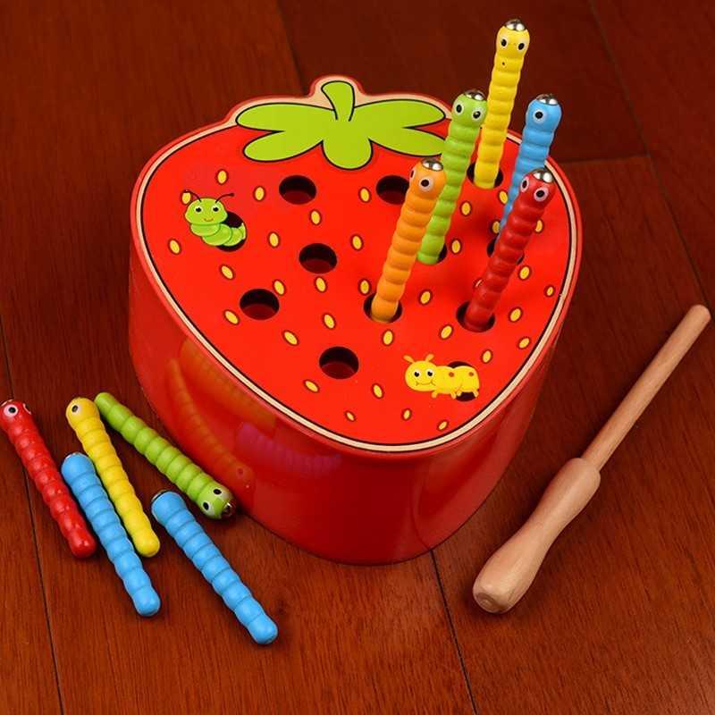 Wooden bug catching game for babies and toddlers