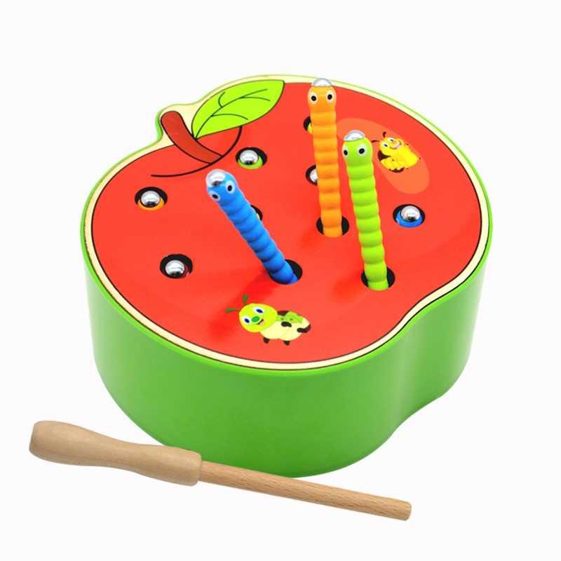 Wooden bug catching game for babies and toddlers