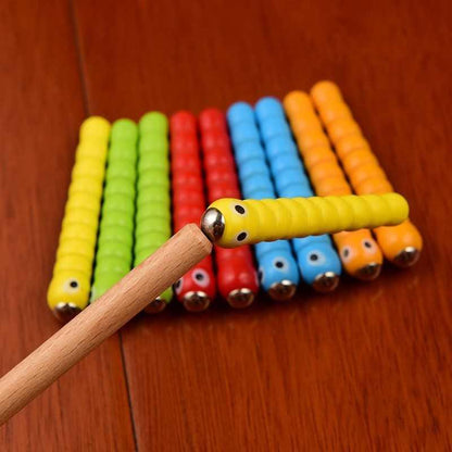 Wooden bug catching game for babies and toddlers