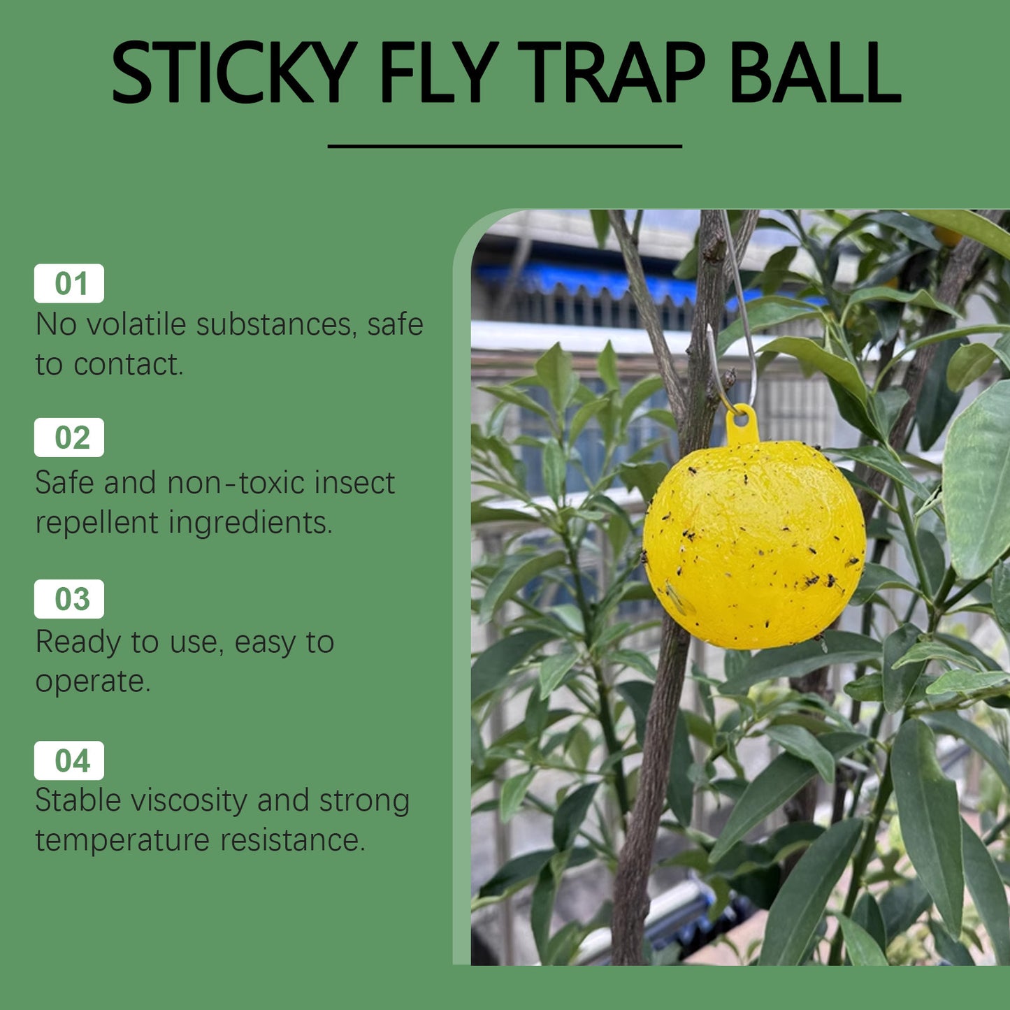 Sticky Flying Bug Trap Ball Indoor And Outdoor Household
