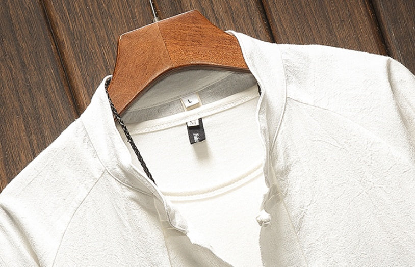 Crane embroidery short sleeve