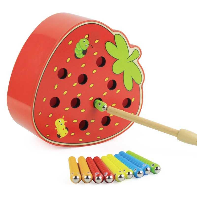 Wooden bug catching game for babies and toddlers