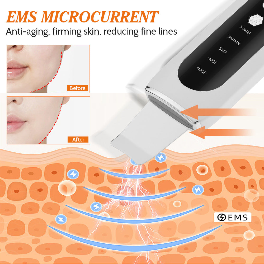 Ultrasonic Skin Spatula Facial Pore Blackhead Cleaning Instrument Facial Cleansing Beauty Device Skin Spatula
