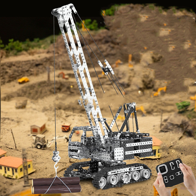 Crawler Crane Crane 3D Alloy Remote Control Toy Car Assembly Building