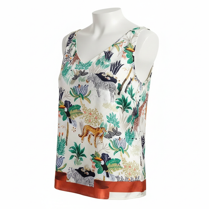 Floral Satin V-Neck Cami