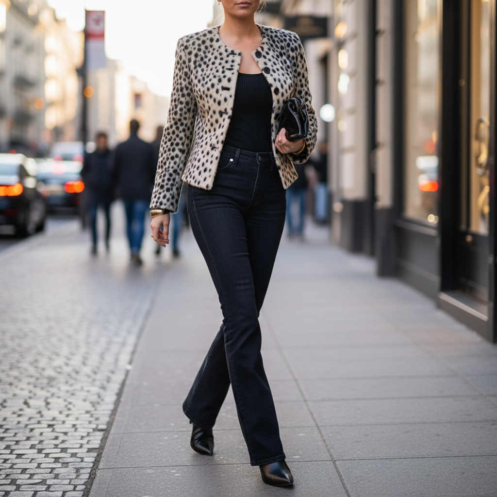 Leopard Cropped Jacket