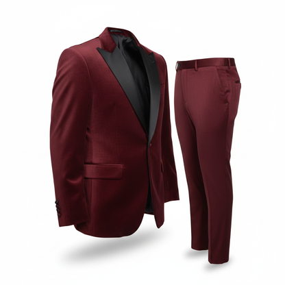 Burgundy Velvet Suit Set