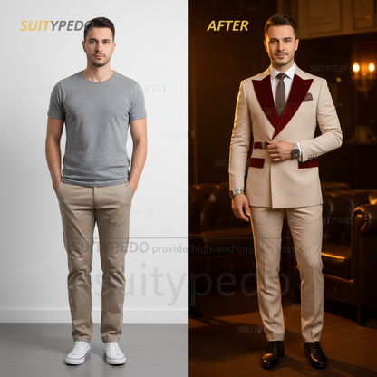 Burgundy Velvet Suit Set